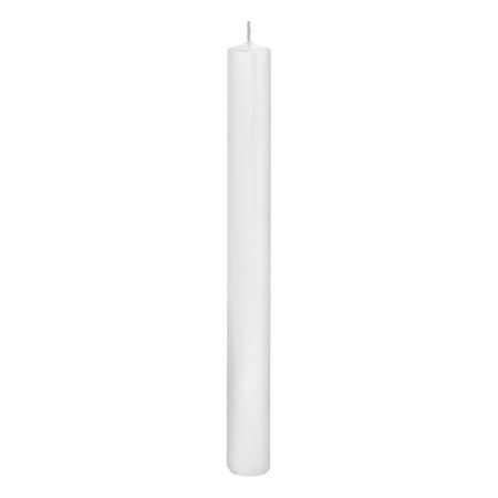 10x White dining candles 25 cm 14 hours