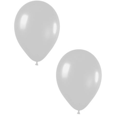 10x Silver metallic balloons 30 cm