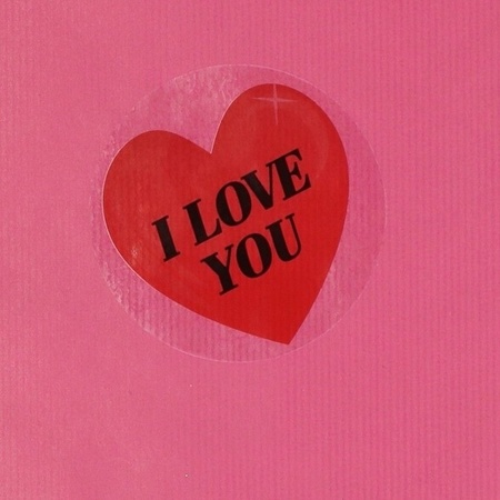 12 x Gift stickers I Love You heart 9 cm