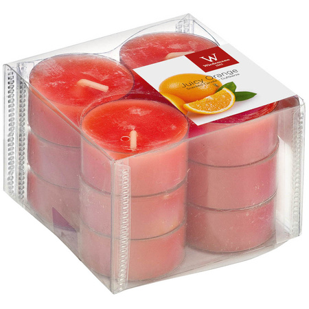 Pakket Geurkaarsen theelichtjes 24 stuks - gebakken appel/sinaasappel - 4 branduren