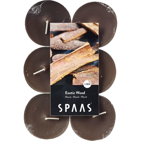 Candles by Spaas scented tealights candles - 24x in 2x scenses Katoen bloesem/Exotic wood