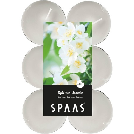 Candles by Spaas scented tealights candles - 24x in 2x scenses Jasmin/Berry cocktail