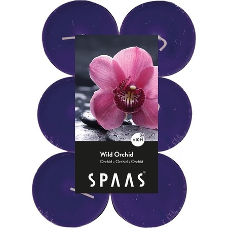 Candles by Spaas geurkaarsen - 24x stuks in 2 geuren Blossom Flowers en Wild Orchid