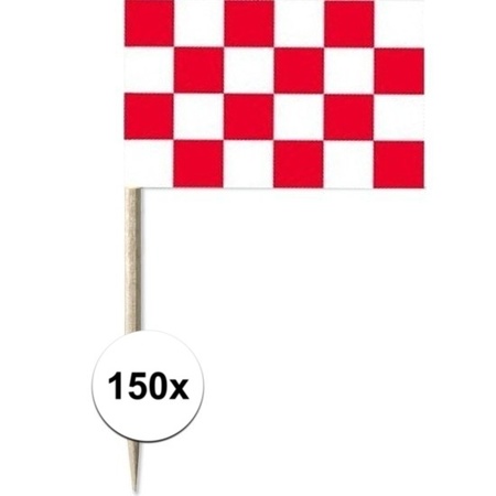 150x Cocktail picks Brabant 8 cm flags province decoration