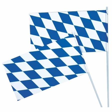 150x Oktoberfest Beieren zwaaivlaggen blauw/wit 