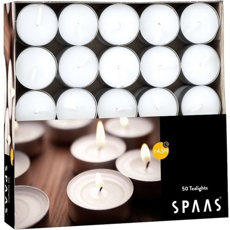 150x White tealights candles 4.5 hours in box