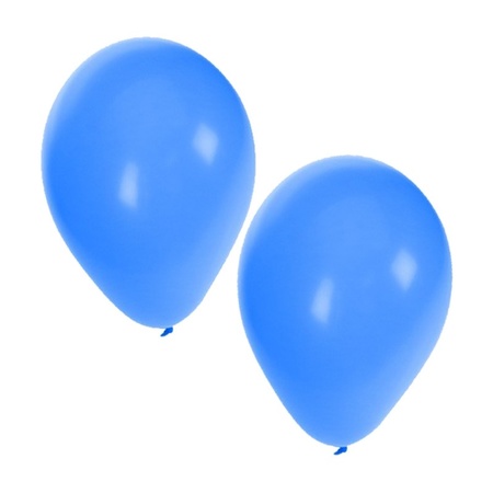 Helium tank met 30 blauwe ballonnen