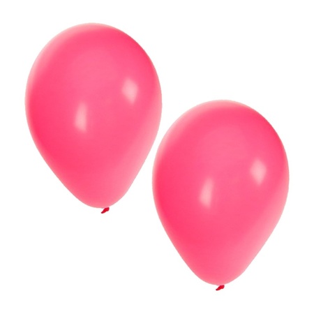 30x Helium ballonnen roze/licht roze 27 cm meisje geboorte + helium tank/cilinder