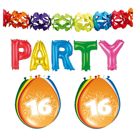 16 years birthday party decoration package guirlandes/balloons/party letters