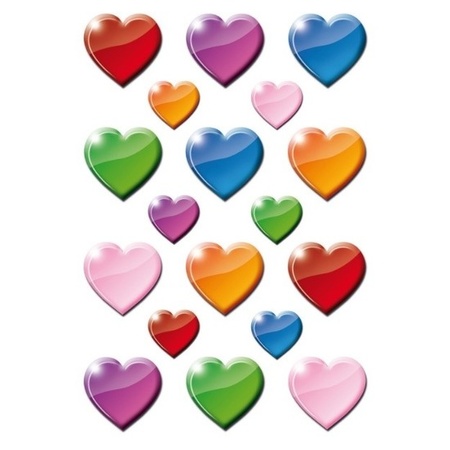 162x Coloured heart figures stickers