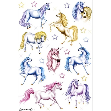 18x Unicorn stickers with glitter