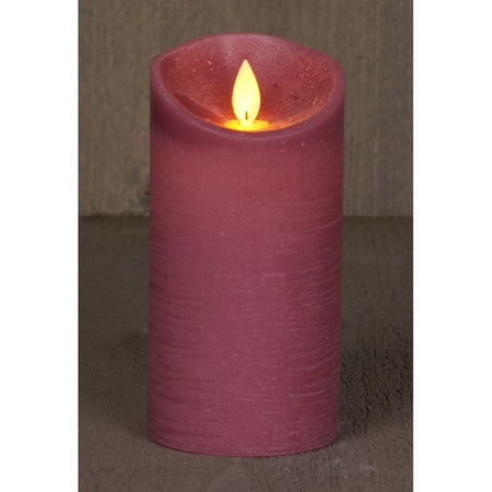1x Antique pink LED candle with moving flame 15 cm