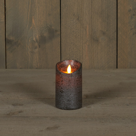 1x Anthracite LED candle with moving flame 12,5 cm 