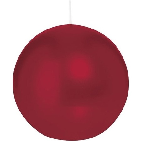 1x Burgundy red sphere/ball candle 7 cm 16 hours