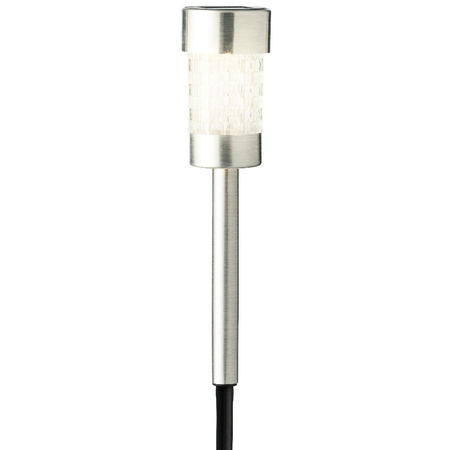 1x Outdoor/garden LED silver pin solar light 26 cm