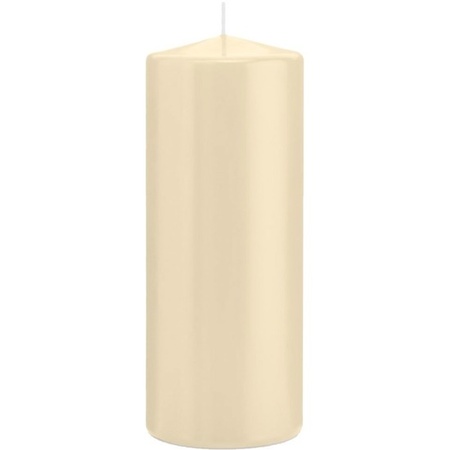 1x Cream white cylinder candle 8 x 20 cm 119 hours