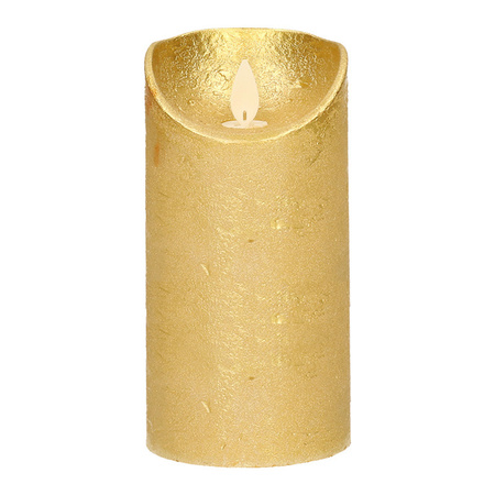 Set of 2x Gold Led candles with moving flame