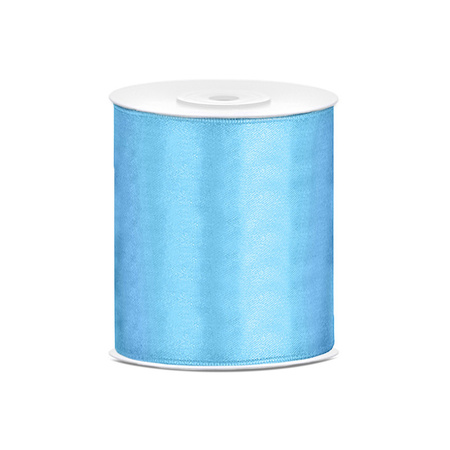 2x rolls hobby decoration satin ribbon blue-turquoise blue 10 cm x 25 meters