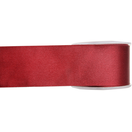 Satijn sierlint pakket - zwart/rood - 2,5 cm x 25 meter - Hobby/decoratie/knutselen