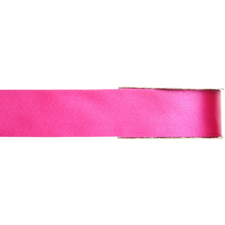 1x Hobby/decoration fuchsia pink satin ribbons 1,5 cm/15 mm x 25 meters