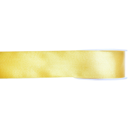 1x Hobby/decoration yellow satin ribbons 1,5 cm/15 mm x 25 meters
