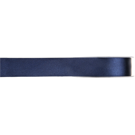 1x Hobby/decoration navy blue satin ribbons 1 cm/10 mm x 25 meters