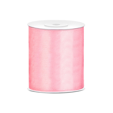 2x rolls hobby decoration satin ribbon baby pink-hot pink 10 cm x 25 meters
