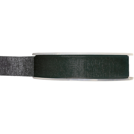 Satin deco ribbons set 3x rolls - black/grey/white - 1,5 cm x 20 meters - hobby/decoration