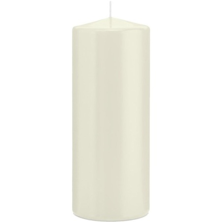 1x Ivory white cylinder candle 8 x 20 cm 119 hours