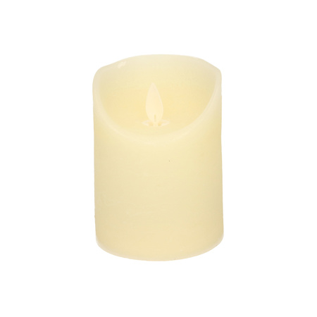 1x Ivory LED candle with moving flame 10 cm 