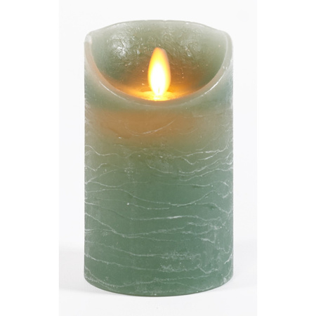 Set of 2x Jade Green Led candles with moving flame