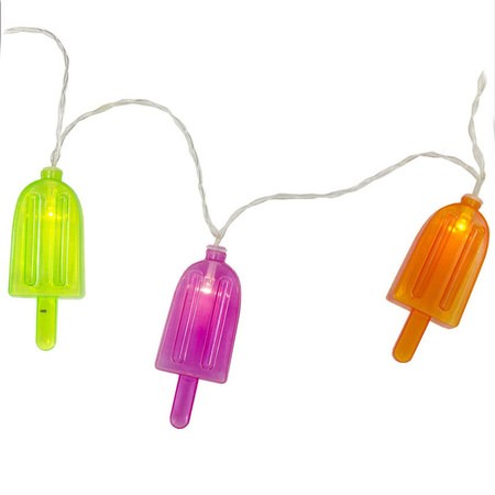 1x LED lichtsnoeren met gekleurde ijsjes 1 meter binnen/buiten feestverlichting 