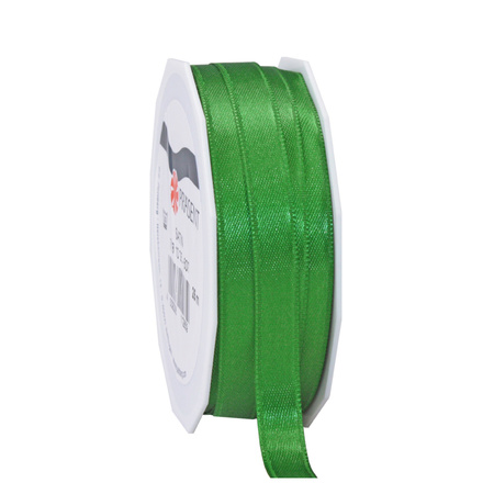 2x rolls satin ribbon black and green - 1 cm x 25m per roll