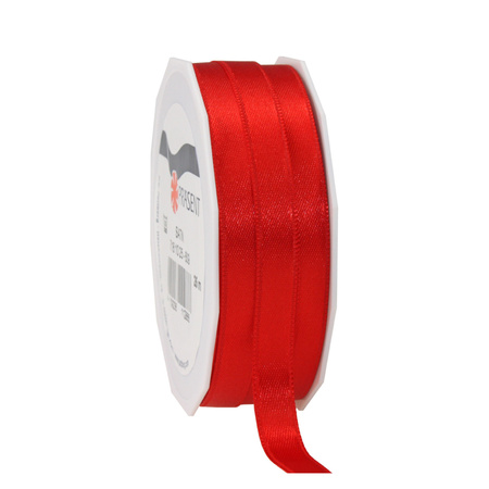 2x rolls satin ribbon black and red - 1 cm x 25m per roll