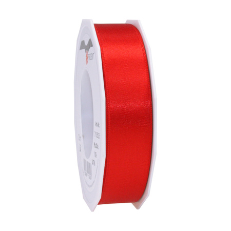 1x Luxury Hobby/decoration red pink satin ribbons 2,5 cm/25 mm x 25 meters