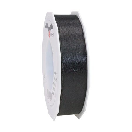 Luxery satin ribbon 2.5cm x 25m - black and lilac