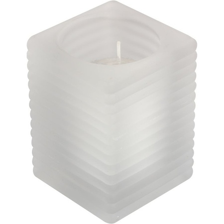 1x Matte candle holder with candle 7 x 10 cm 24 hours