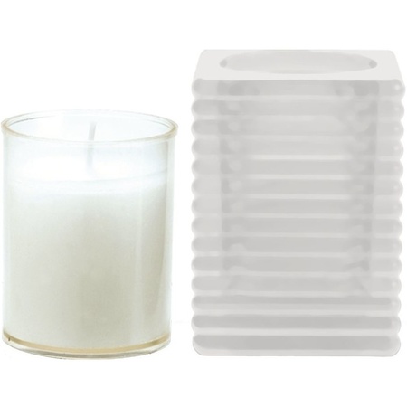 1x Matte candle holder with candle 7 x 10 cm 24 hours