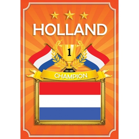 1x Oranje Holland poster - EK/ WK oranje artikelen