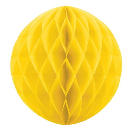 1x Paper christmas baubles yellow 10 cm
