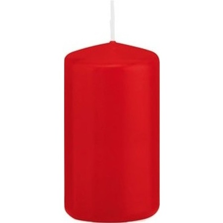 Set of 6x cylinder candles red 8-10-12 cm