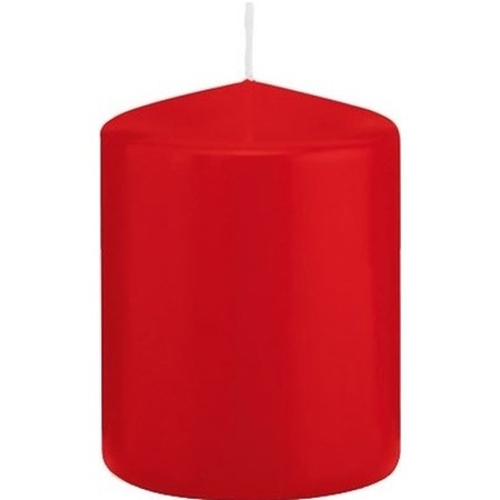 Stompkaarsen set van 6x stuks rood 8 en 12 cm