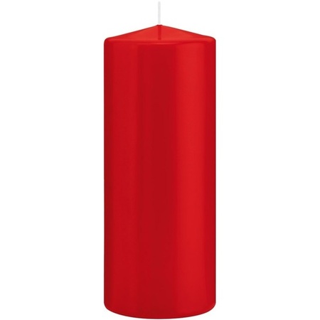 Set of 3x cylinder candles red 12-15-20 cm