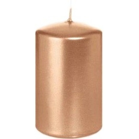 1x Rose gold cylinder candle 5 x 8 cm 18 hours