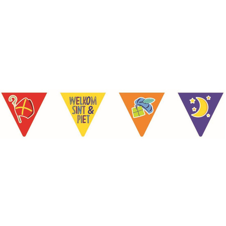 Sinterklaas decorations set- 3x bunting flags and 30x theme balloons
