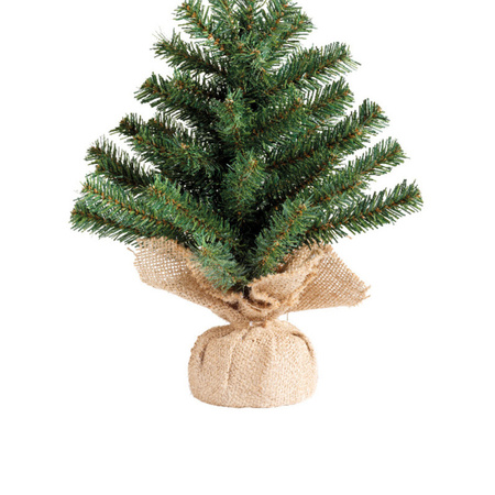 Mini kerstboom 35 cm - met kerstverlichting warm wit 300 cm - 40 leds