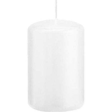 1x White cylinder candle 5 x 8 cm 18 hours