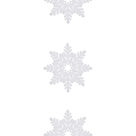 1x White foam garlands snowflakes of foam 180 x 15 cm