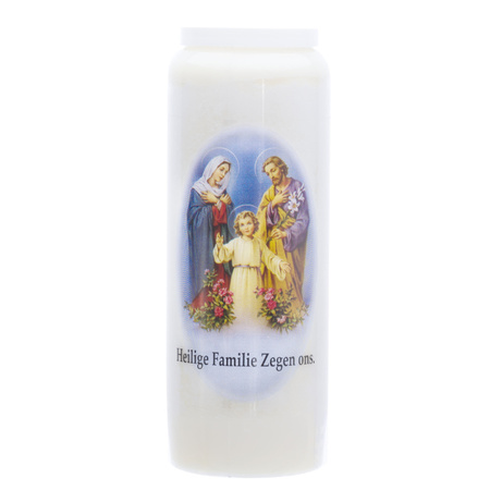 1x White novena candle Holy Family 6 x 18 cm 9 days