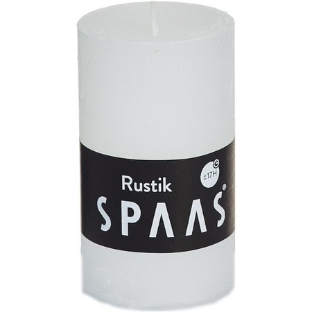 3x White rustic cylinder candles